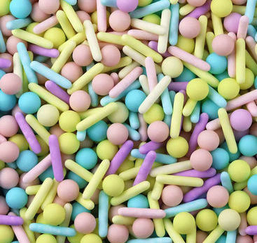 Mix Colors Matte Surface Rods And Sugar Pearls Sprinkles Mix