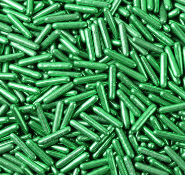 Metallic Shiny Green Rods Dragees Sprinkles Jimmes Decorations