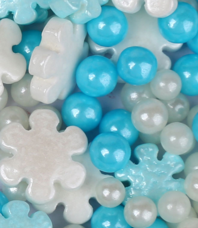 Snowflake Press Candy with Sugar Pearls Sprinkles Mix