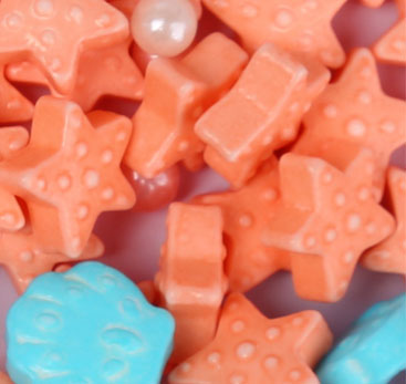Starfish and Shell Press Candy with Sugar Pearls Sprinkles Mix