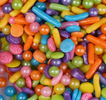 Mix Color Confetti And Soft Jimmies With Sugar Sprinkles Mix