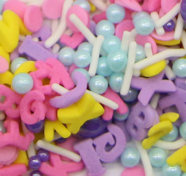 Alphabet Confetti With Sugar Pearls Sprinkles Mix