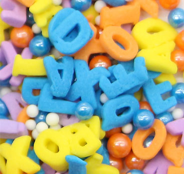 Mix Colors Alphabet Confetti With Mix Colors Sugar Pearls Sprinkles Mix