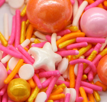 Mix Colors Jimmies With Star Shape Press Candy and Sugar Pearls Sprinkles Mix
