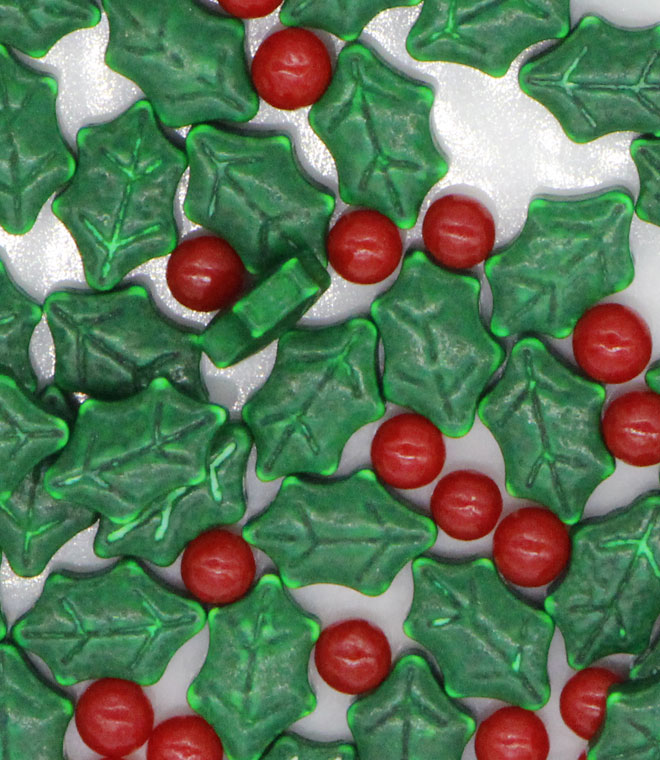 Leaf Press Candy With Sugar Pearls Sprinkles Mix