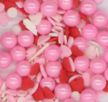 Heart Confetti With Sugar Pearls Sprinkles Mix