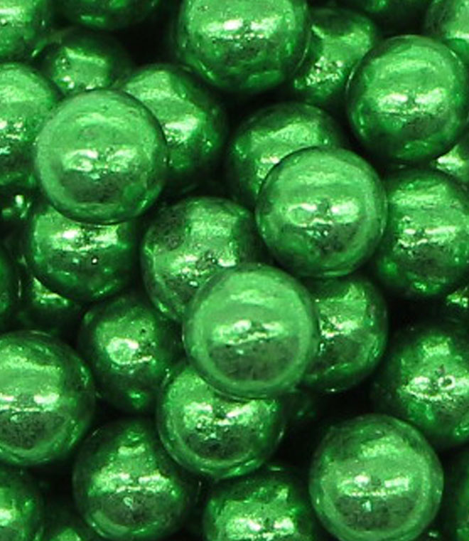 Metallic Shiny Green Dragees Sprinkles Cake Decoration