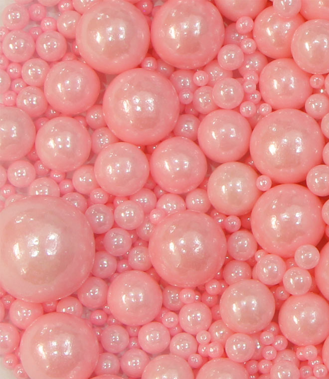 Pink Color Mix Size Sugar Pearl Sprinkles Mix
